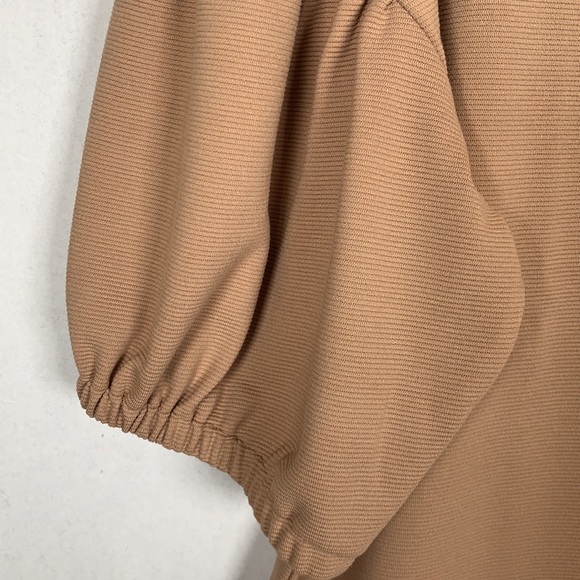 Ann Taylor Puffy Sleeve Ponte Knit Ribbed Top - Picture 4 of 8